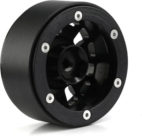 1.9 Beadlock Wheels aluminium alloy，1.9 Wheels Three color and style options available for 1:10 RC Crawler Axial SCX10 SCX10 II TRX4 RC4WD D90（4pcs） (Black＆Gold) in Kuwait