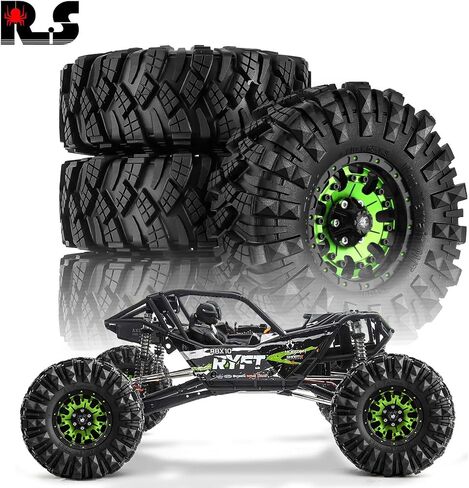 1.9 Beadlock Wheels aluminium alloy，1.9 Wheels Three color and style options available for 1:10 RC Crawler Axial SCX10 SCX10 II TRX4 RC4WD D90（4pcs） (Black＆Gold) in Kuwait