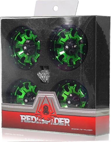 1.9 Beadlock Wheels aluminium alloy，1.9 Wheels Three color and style options available for 1:10 RC Crawler Axial SCX10 SCX10 II TRX4 RC4WD D90（4pcs） (Black＆Gold) in Kuwait