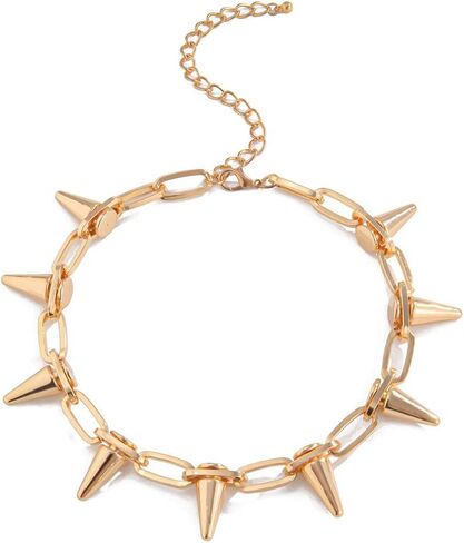 FUTIMELY Punk Bullet Choker Necklace for Women Men Goth Studded Necklace Adjustable Vintage Spike Rivet Chokers Necklace Rock Night Club Spike Collar Jewelry in Saudi Arabia