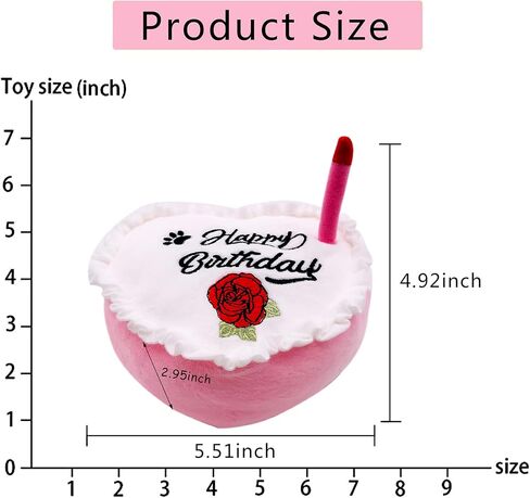 PET SHOW Dog Birthday Toy Cake Girl Heart Plush Dog Toys with Bell Inside for Small Medium Large Dog Boy Cats Puppies Party Supplies (Blue) in Saudi Arabia
