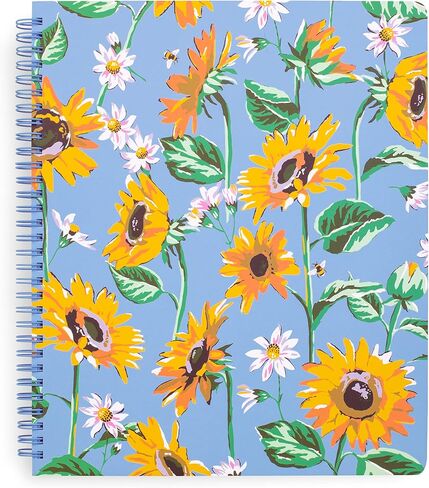 Vera Bradley Large Spiral Notebook, College Ruled Paper, 11" x 9.5" with Pocket and 160 Lined Pages, Rain Forest Canopy Pink in Saudi Arabia