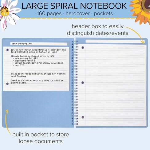 Vera Bradley Large Spiral Notebook, College Ruled Paper, 11" x 9.5" with Pocket and 160 Lined Pages, Rain Forest Canopy Pink in Saudi Arabia