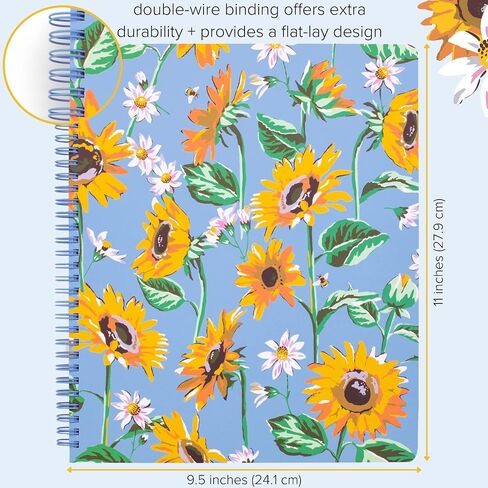Vera Bradley Large Spiral Notebook, College Ruled Paper, 11" x 9.5" with Pocket and 160 Lined Pages, Rain Forest Canopy Pink in Saudi Arabia