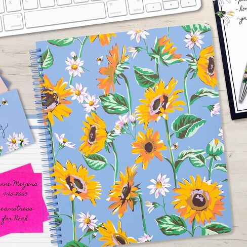 Vera Bradley Large Spiral Notebook, College Ruled Paper, 11" x 9.5" with Pocket and 160 Lined Pages, Rain Forest Canopy Pink in Saudi Arabia