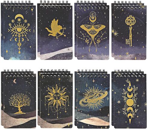 EOOUT Small Spiral Notebook, Aesthetic Pocket Notebook, 16pcs, 3x5 Inches, Memo Pads, Home Office College School, Lined College Ruled Paper, 60 Sheets Per Notebook, 8 Styles in Kuwait