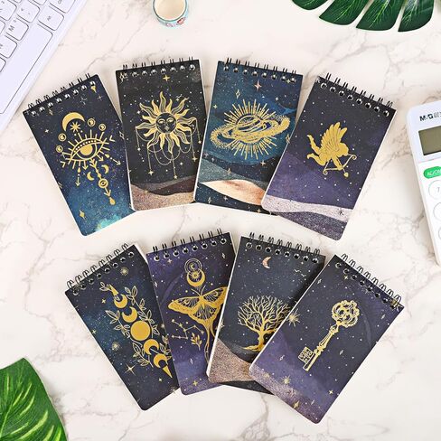 EOOUT Small Spiral Notebook, Aesthetic Pocket Notebook, 16pcs, 3x5 Inches, Memo Pads, Home Office College School, Lined College Ruled Paper, 60 Sheets Per Notebook, 8 Styles in Kuwait