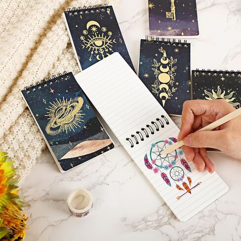 EOOUT Small Spiral Notebook, Aesthetic Pocket Notebook, 16pcs, 3x5 Inches, Memo Pads, Home Office College School, Lined College Ruled Paper, 60 Sheets Per Notebook, 8 Styles in Kuwait