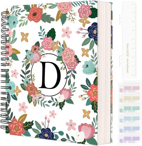 Hardcover Spiral Notebook Journal 8.5" x 11", 300 Pages Journals for Women Men, A4 Large College Ruled Notebooks, Cute Floral Letter Spiral Journal for Writing, Work, Business, School (8.5" x 11" A4, A) in Saudi Arabia
