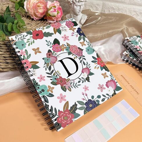 Hardcover Spiral Notebook Journal 8.5" x 11", 300 Pages Journals for Women Men, A4 Large College Ruled Notebooks, Cute Floral Letter Spiral Journal for Writing, Work, Business, School (8.5" x 11" A4, A) in Saudi Arabia
