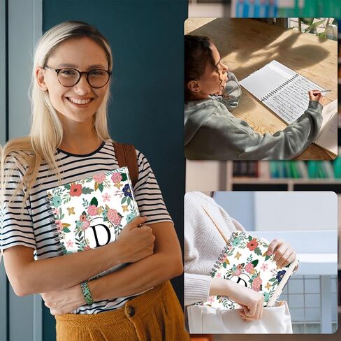 Hardcover Spiral Notebook Journal 8.5" x 11", 300 Pages Journals for Women Men, A4 Large College Ruled Notebooks, Cute Floral Letter Spiral Journal for Writing, Work, Business, School (8.5" x 11" A4, A) in Saudi Arabia