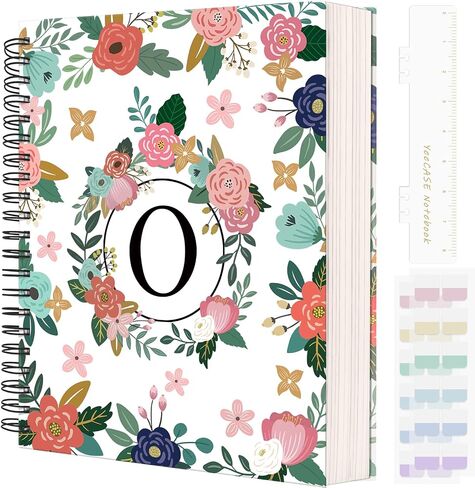 Hardcover Spiral Notebook Journal 8.5" x 11", 300 Pages Journals for Women Men, A4 Large College Ruled Notebooks, Cute Floral Letter Spiral Journal for Writing, Work, Business, School (8.5" x 11" A4, A) in Saudi Arabia