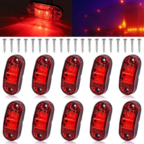 Tnisesm Led أضواء علامة مقطورة 2.5 بوصة، 2 الصمام الثنائي LED ضوء علامة الجانب مقطورة، أضواء تشغيل مقطورة بيضاوية لملحقات RV العربة (العنبر) in Saudi Arabia