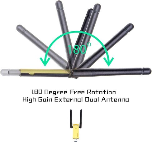 محول واي فاي USB لاسلكي، AC1200Mbps 2.4G 5G واي فاي محول شبكة ثنائي النطاق، محول شبكة الكمبيوتر، محول واي فاي للكمبيوتر الشخصي يدعم وظيفة الكشف التلقائي لنظام التشغيل Windows 10/8/7/XP in Kuwait