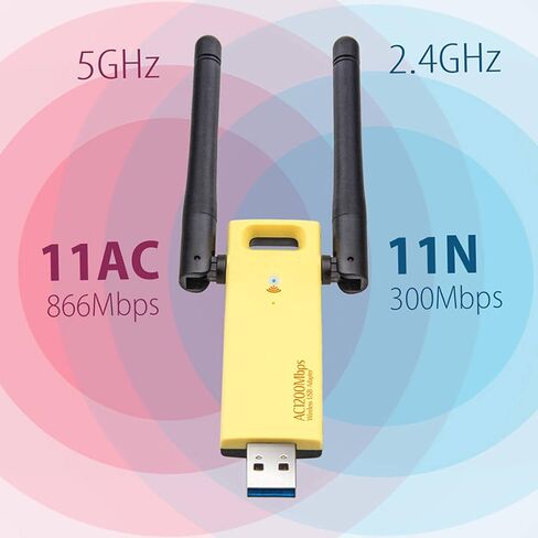 محول واي فاي USB لاسلكي، AC1200Mbps 2.4G 5G واي فاي محول شبكة ثنائي النطاق، محول شبكة الكمبيوتر، محول واي فاي للكمبيوتر الشخصي يدعم وظيفة الكشف التلقائي لنظام التشغيل Windows 10/8/7/XP in Kuwait