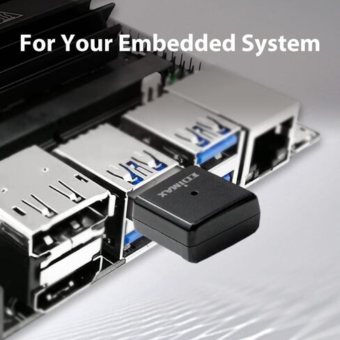 EDiMAX Wi-Fi 5 802.11ac محول USB للشبكات اللاسلكية ثنائي النطاق من الدرجة الصناعية AC650 لأجهزة الكمبيوتر والأنظمة المدمجة، Windows، Linux، تحمل درجات الحرارة القصوى -4F إلى 167F، IEW-7811UTC in Kuwait