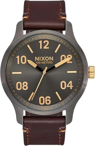 ساعة نيكسون باترول جلدية A1243-100m مقاومة للماء للرجال كلاسيكية أنالوج (42 ملم وجه الساعة، 21 ملم سوار جلدي) in Kuwait