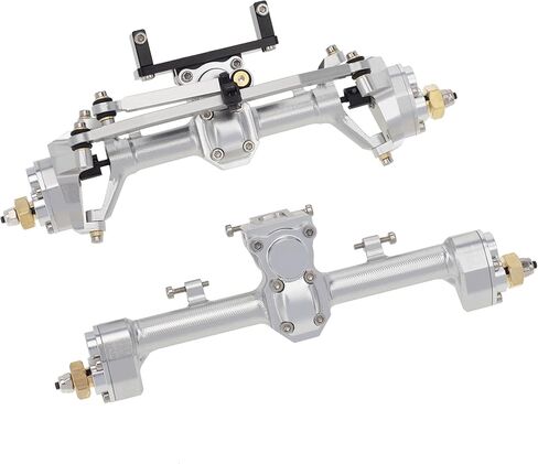 DKKY 1/24 مقياس محاور سبائك الألومنيوم الأمامية والخلفية مجموعة مبيت محور البوابة مع مفصل C جديد لأجزاء ترقية جيب SCX24 90081 C10 (فضي) in Kuwait