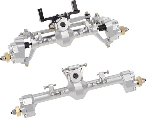 DKKY 1/24 مقياس محاور سبائك الألومنيوم الأمامية والخلفية مجموعة مبيت محور البوابة مع مفصل C جديد لأجزاء ترقية جيب SCX24 90081 C10 (فضي) in Kuwait