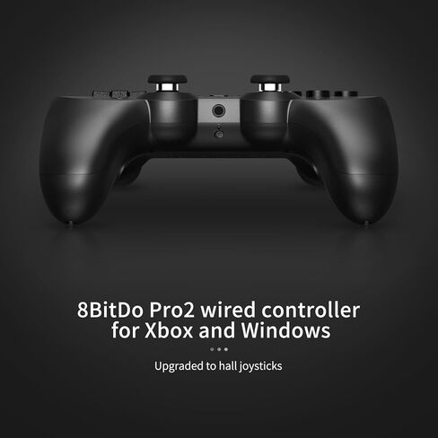 وحدة تحكم سلكية 8bitdo Pro 2 لأجهزة Xbox Series X|S، وXbox One، وWindows 10/11، ولوحة ألعاب مع عصا تحكم Hall Effect، ومقبس صوت 3.5 ملم - مرخص رسميًا - أسود in Kuwait