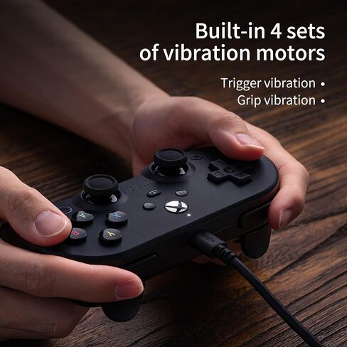 وحدة تحكم سلكية 8bitdo Pro 2 لأجهزة Xbox Series X|S، وXbox One، وWindows 10/11، ولوحة ألعاب مع عصا تحكم Hall Effect، ومقبس صوت 3.5 ملم - مرخص رسميًا - أسود in Kuwait
