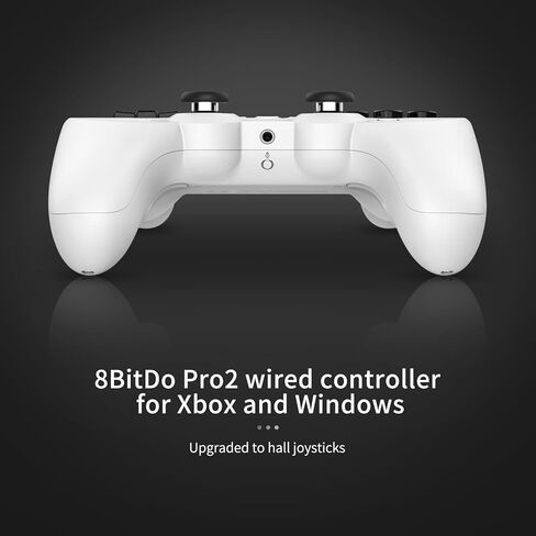 وحدة تحكم سلكية 8bitdo Pro 2 لأجهزة Xbox Series X|S، وXbox One، وWindows 10/11، ولوحة ألعاب مع عصا تحكم Hall Effect، ومقبس صوت 3.5 ملم - مرخص رسميًا - أسود in Kuwait
