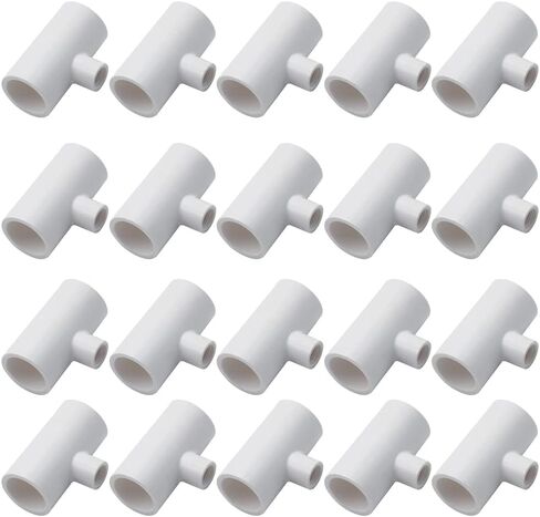 تركيبات تي شيرت PVC للحلمات الملولبة لسقاية الدجاج - تركيبات تقليل المحملة للجدول 40 أنابيب PVC مع خيوط FPT مقاس 1/8 بوصة (20) in Kuwait