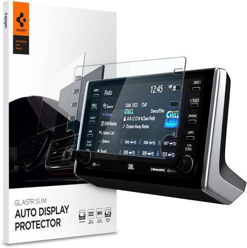 واقي شاشة من الزجاج المقوى من Spigen [Glas.tR Slim] مصمم لسيارة Toyota RAV4 (2019/2020/2021/2022) شاشة لمس لوحة القيادة 8 بوصة - شفاف كريستالي in Saudi Arabia