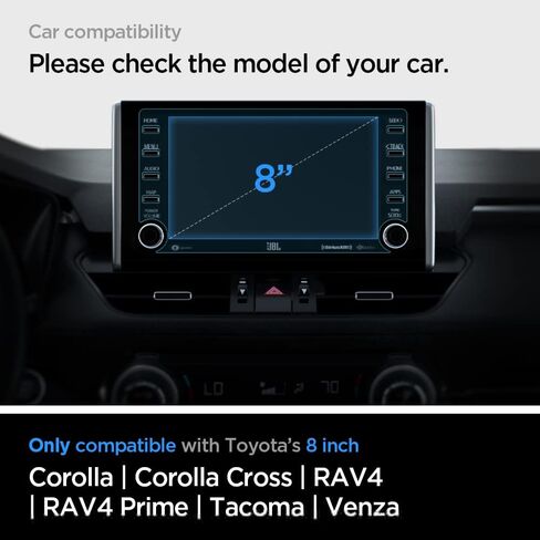 واقي شاشة من الزجاج المقوى من Spigen [Glas.tR Slim] مصمم لسيارة Toyota RAV4 (2019/2020/2021/2022) شاشة لمس لوحة القيادة 8 بوصة - شفاف كريستالي in Saudi Arabia