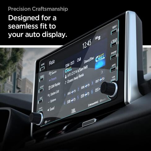 واقي شاشة من الزجاج المقوى من Spigen [Glas.tR Slim] مصمم لسيارة Toyota RAV4 (2019/2020/2021/2022) شاشة لمس لوحة القيادة 8 بوصة - شفاف كريستالي in Saudi Arabia