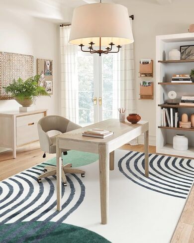 سجاد Wonnitar Boho لغرفة المعيشة، سجادة منطقة 5 × 7 لغرفة النوم، سجاد الحضانة قابل للغسل، سجادة غرفة الأطفال غير قابلة للانزلاق، سجادة ناعمة مجردة بألوان قوس قزح منخفضة الوبر لغرفة النوم والمكتب المنزلي in Kuwait