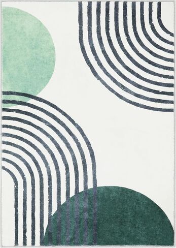 سجاد Wonnitar Boho لغرفة المعيشة، سجادة منطقة 5 × 7 لغرفة النوم، سجاد الحضانة قابل للغسل، سجادة غرفة الأطفال غير قابلة للانزلاق، سجادة ناعمة مجردة بألوان قوس قزح منخفضة الوبر لغرفة النوم والمكتب المنزلي in Kuwait