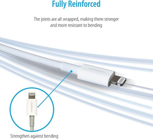 كابل HomeSpot Lightning قصير، 2 قدم [معتمد من Apple MFi]، كابل USB C إلى Lightning iPhone، شحن توصيل الطاقة لأجهزة iPhone 13 12 Pro Max 11 SE XR وAirPods وMacBook وiPad Air Mini | أبيض 1 حزمة in Kuwait