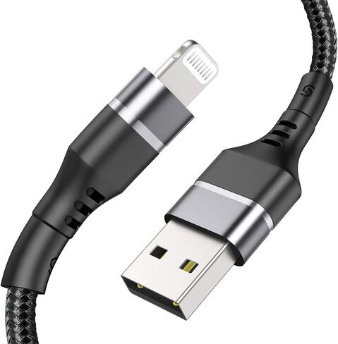Syncwire iPhone Charger Lightning Cable 4ft [Apple MFI Certified] Upgraded Nylon Braided Fast Charging & Syncing Apple Charger Cord for iPhone 13 12 11 XS Max XR X 8 Plus 7 Plus 6S 6 Se iPad - Black in Saudi Arabia