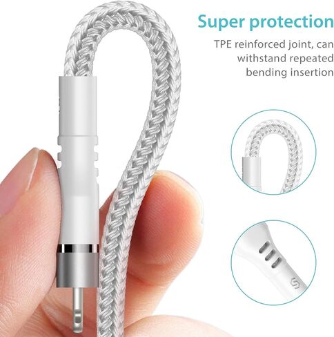 Syncwire iPhone Charger Lightning Cable 4ft [Apple MFI Certified] Upgraded Nylon Braided Fast Charging & Syncing Apple Charger Cord for iPhone 13 12 11 XS Max XR X 8 Plus 7 Plus 6S 6 Se iPad - Black in Saudi Arabia