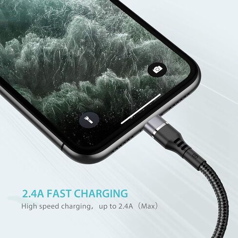 Syncwire iPhone Charger Lightning Cable 4ft [Apple MFI Certified] Upgraded Nylon Braided Fast Charging & Syncing Apple Charger Cord for iPhone 13 12 11 XS Max XR X 8 Plus 7 Plus 6S 6 Se iPad - Black in Saudi Arabia