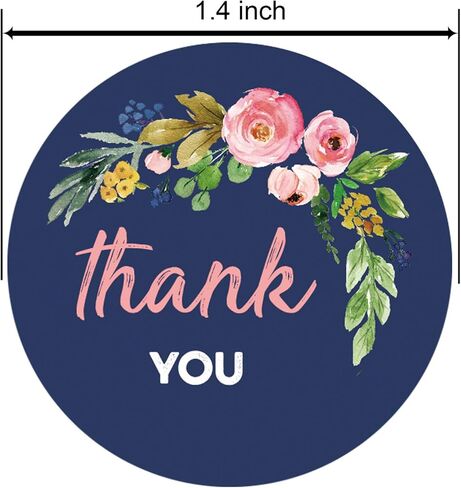 500 ملصق لاصق على شكل زهور شكرًا لك، ملصقات دائرية مقاس 1.4 بوصة 6 تصميمات مختلفة، ملصقات شكرًا لك مثالية لأعياد الميلاد، هدايا الزفاف، حفلات استقبال المولود الجديد، الأعمال الصغيرة والبوتيكات. in Kuwait