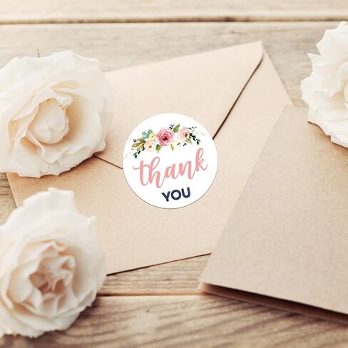 500 ملصق لاصق على شكل زهور شكرًا لك، ملصقات دائرية مقاس 1.4 بوصة 6 تصميمات مختلفة، ملصقات شكرًا لك مثالية لأعياد الميلاد، هدايا الزفاف، حفلات استقبال المولود الجديد، الأعمال الصغيرة والبوتيكات. in Kuwait