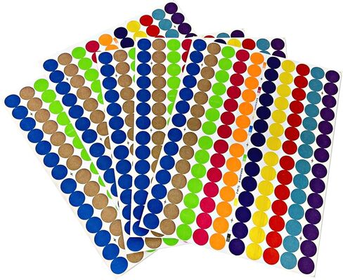 Tag-A-Room 1260 Colored Dot Stickers 3/4 Inch Round Color Coding Labels Circle Dot Label Sticker for Offices, Classrooms, Paper, etc., 10 Bright Colors, 8 1/2" x 11" Sheet in Saudi Arabia