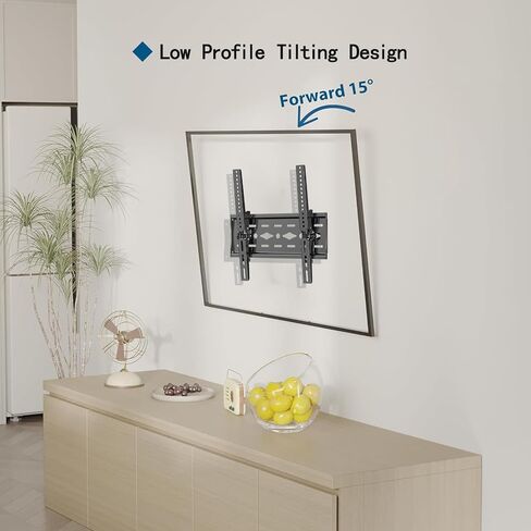 Tilt TV Wall Mount for Most 26 "-63 "TVs, Universal TV Mount Max VESA 400x400mm,Hold up to 99 lbs, 32 37 39 40 42 43 47 48 50 55 Inch Low Profile Wall Mount TV Bracket in Kuwait