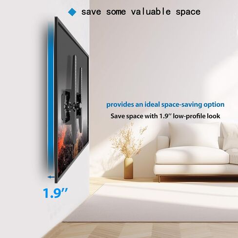 Tilt TV Wall Mount for Most 26 "-63 "TVs, Universal TV Mount Max VESA 400x400mm,Hold up to 99 lbs, 32 37 39 40 42 43 47 48 50 55 Inch Low Profile Wall Mount TV Bracket in Kuwait