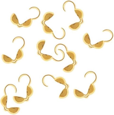 100pcs Clamshell Calotte End Cap Knot Cover 9mm Antique Bronze Plated Brass Bead Tip with Open Loop (4mm Cup) for Jewelry Craft Making CF82-4 in Saudi Arabia