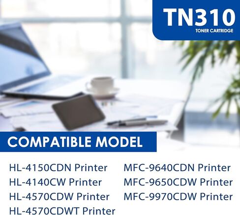 TN-310 Toner Cartridge Set: Replacement for Brother TN336 TN310 TN315 TN331 (KCMY, 4-Pack) Works for HL-4150CDN HL-4570CDW MFC-9970CDW Printer in Saudi Arabia