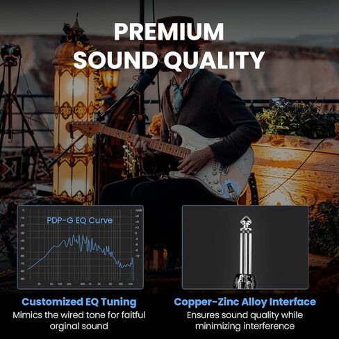 مجموعة استقبال جهاز إرسال الجيتار اللاسلكي، نظام جيتار لاسلكي رقمي قابل لإعادة الشحن من فينيكس برو 2.4 جيجا هرتز، تشغيل 100 قدم مع 18 ترددات، نظام لاسلكي للجيتار (PDP-G) in Kuwait