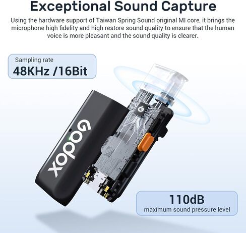 GODOX WES1 Kit2 Wireless Lavalier Microphone for iPhone, MFi Certified, Plug and Play, Noise Cancelling Lapel Mic with 656ft Transmission, Compatible with iPhone, iPad, for Vlogs/Interviews/Live in Saudi Arabia