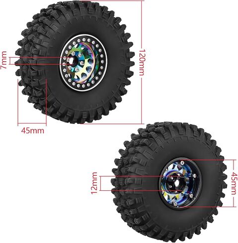 HobbyPark 1.9 عجلات خرز قوس قزح إزاحة سلبية - طبق عميق 10 مم لـ TRX4 المحوري SCX10 II III RR10 Wraith Redcat Gen 8 VS4-10 RC4WD 1/10 مقياس RC عجلة ألومنيوم زاحفة، 4 قطع in Saudi Arabia