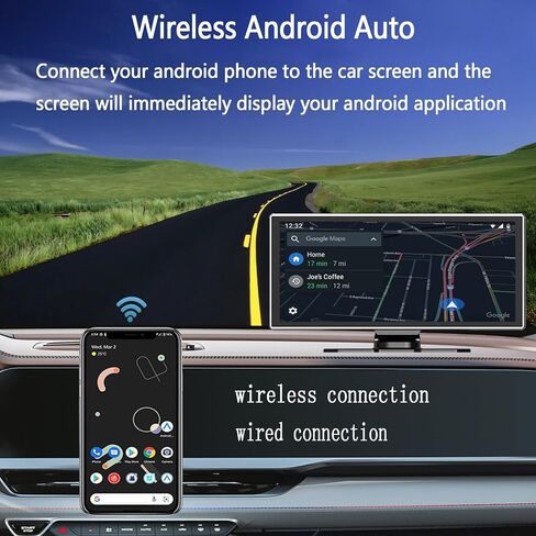 11.26 inch Portable Carplay Screen for Car, HD Touch Screen Double Din Car Stereo Compatible with Wireless Apple CarPlay and Android Auto/Navigation/Siri/Bluetooth Fits All Vehicles in Kuwait