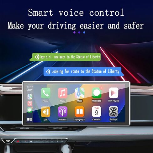 11.26 inch Portable Carplay Screen for Car, HD Touch Screen Double Din Car Stereo Compatible with Wireless Apple CarPlay and Android Auto/Navigation/Siri/Bluetooth Fits All Vehicles in Kuwait