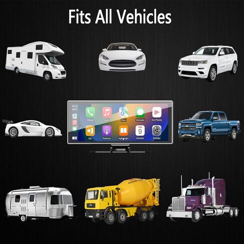 11.26 inch Portable Carplay Screen for Car, HD Touch Screen Double Din Car Stereo Compatible with Wireless Apple CarPlay and Android Auto/Navigation/Siri/Bluetooth Fits All Vehicles in Kuwait