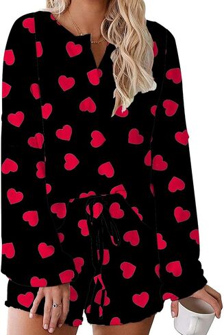 Roshop st patricks day pajamas Women Ruffle Long Sleeve Sets Holiday Lucky Irish Shamrock Pjs in Saudi Arabia